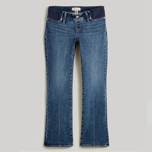 Madewell Maternity Side Panel Kick Out Crop Jeans - Picture 2 of 8